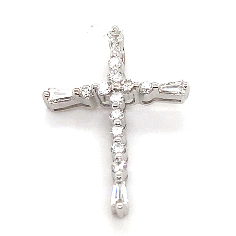 18CT WHITE GOLD DIAMOND CROSS PENDANT VALUED @ $1899
