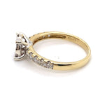 9CT YELLOW & WHITE GOLD THICKENED TOP STYLE DIAMOND DRESS RING VALUED @ $2899