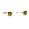 9CT YELLOW GOLD PERIDOT SEMI BEZEL SET IN DROP STYLE EARRINGS