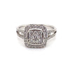 9CT WHITE GOLD SPLIT SHOULDER DIAMOND DRESS RING VALUED @ $3499
