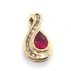 9CT YELLOW GOLD DIAMOND & SYNTHETIC RUBY PENDANT
