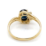 14CT YELLOW GOLD OVAL SAPPHIRE & DIAMOND DRESS RING