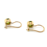 9CT YELLOW GOLD PERIDOT SEMI BEZEL SET IN DROP STYLE EARRINGS