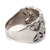 18CT WHITE GOLD FILIGREE THICKENED TOP DIAMOND DRESS RING VALUED @ $6599
