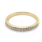9CT YELLOW GOLD DIAMONDS CHANNEL SET IN THICKENED TOP DRESS RING