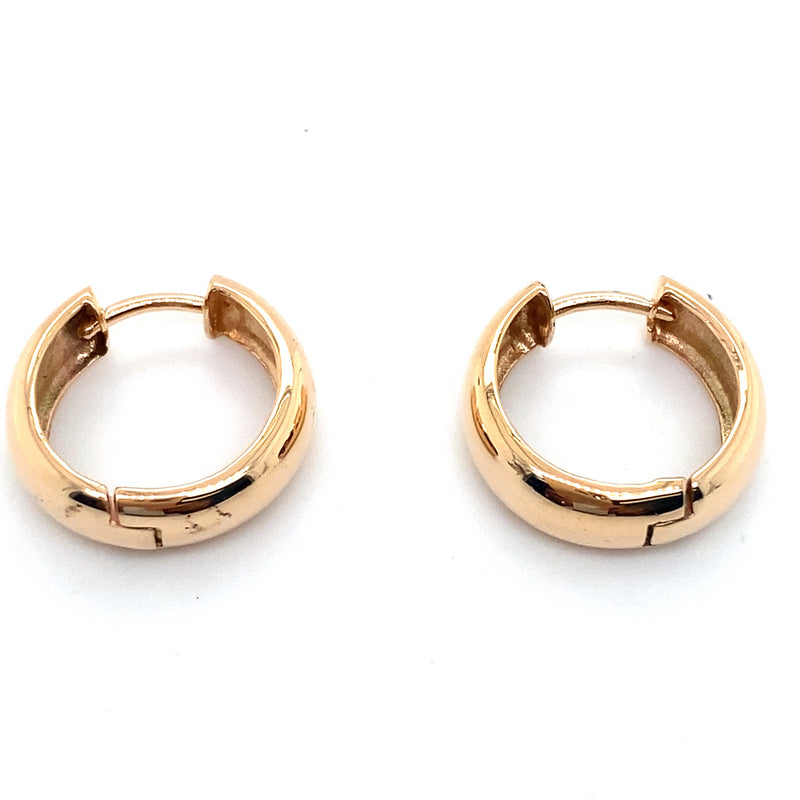 9CT ROSE GOLD ROUND HUGGIE STYLE EARRINGS