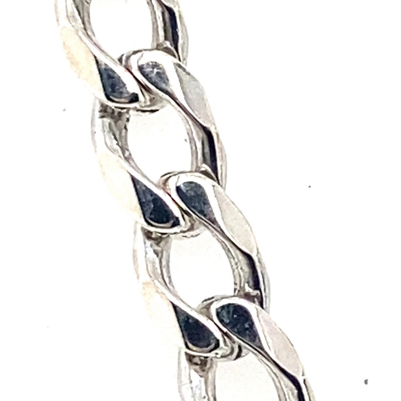59CM SILVER SOLID CURB LINK CHAIN