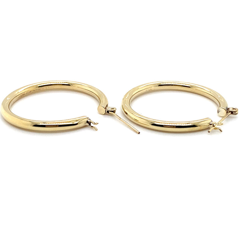 9CT YELLOW GOLD LARGE HOOP EARRINGS
