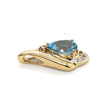 9CT YELLOW GOLD TOPAZ & DIAMOND PENDANT