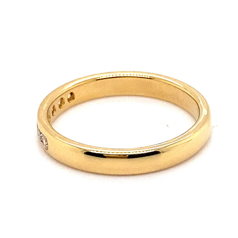 18CT YELLOW GOLD CHANNEL SET DIAMOND DRESS RING VALUED @ $1599