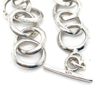 21CM SILVER ROUND LINK BRACELET WITH T BAR CLASP