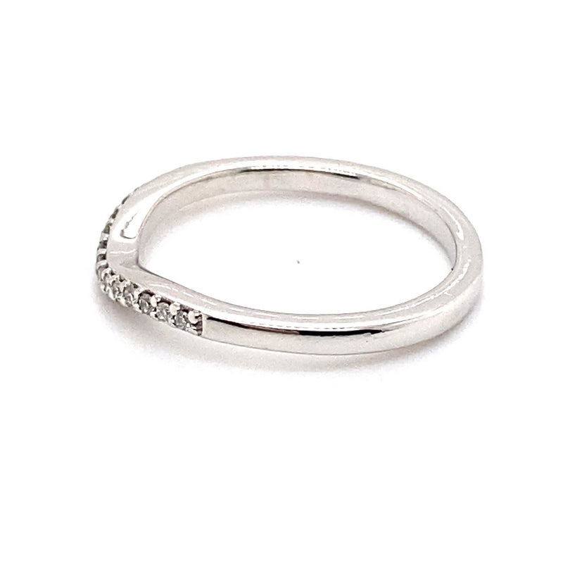 18CT WHITE GOLD CURVED PATTERN DIAMOND DRESS RING VALUED @ $1699