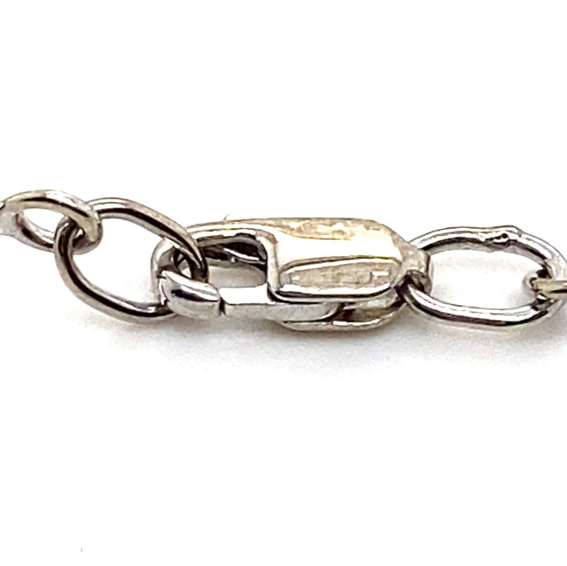 9CT WHITE GOLD DIAMONDS SET IN CROSS OVER LINKS 16CM BRACELET