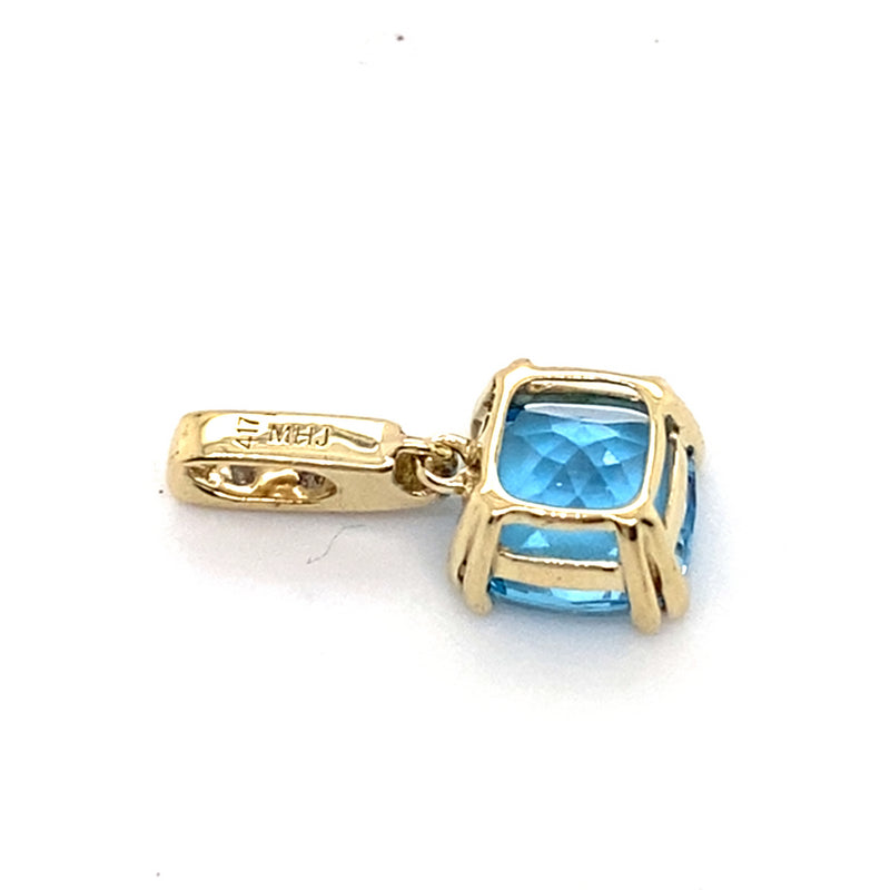 10CT YELLOW GOLD TOPAZ & DIAMOND PENDANT