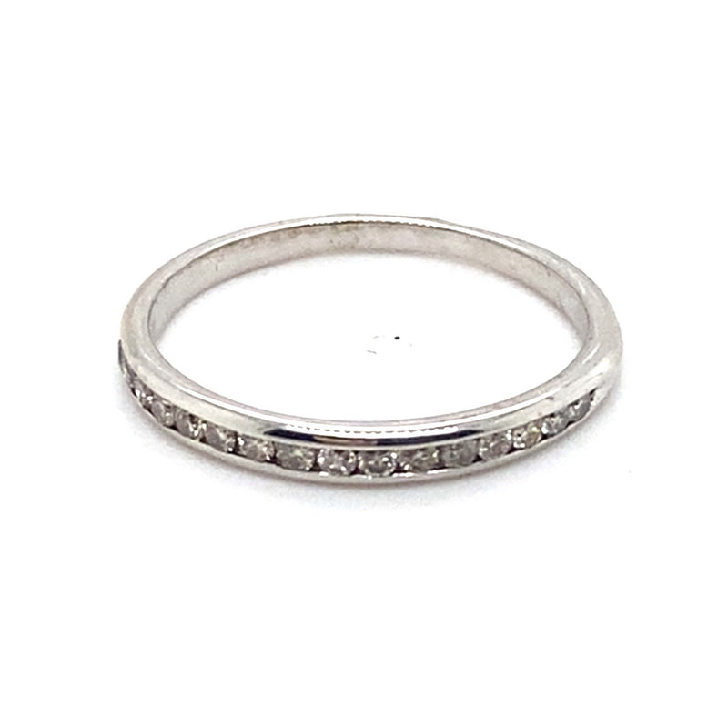 18CT WHITE GOLD CHANNEL SET DIAMOND DRESS RING VALUED @ $1699