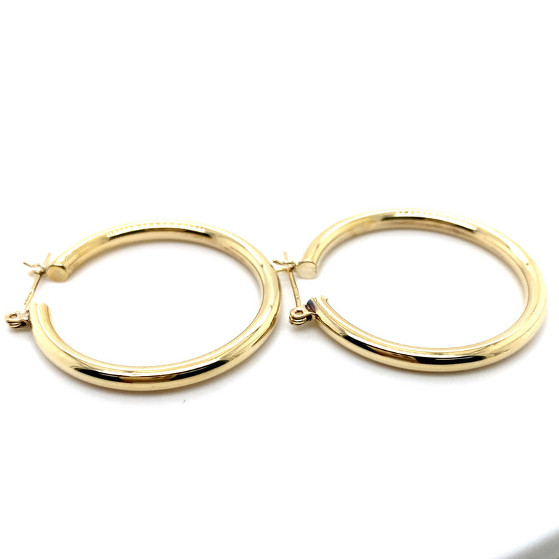 9CT YELLOW GOLD LARGE HOOP EARRINGS