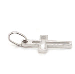 18CT WHITE GOLD PATTERNED CROSS PENDANT