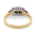 9CT YELLOW & WHITE GOLD DIAMOND & SAPPHIRE DRESS RING