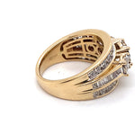 9CT YELLOW & WHITE GOLD THICKENED TOP DIAMOND DRESS RING VALUED @ $5499