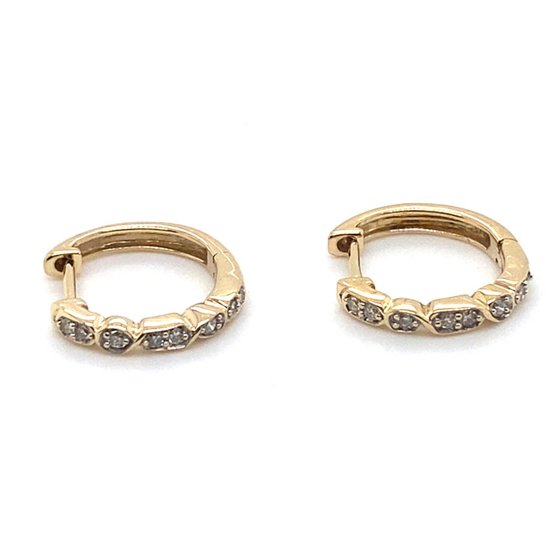9CT YELLOW GOLD DIAMONDS SET IN HUGGIE STYLE EARRINGS