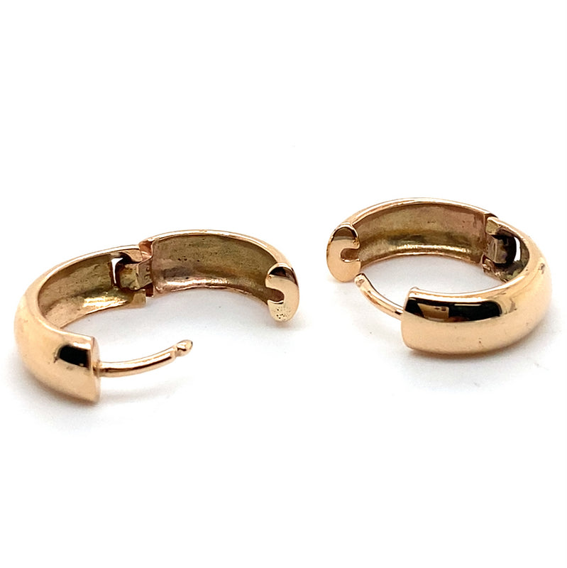 9CT ROSE GOLD ROUND HUGGIE STYLE EARRINGS