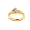 18CT YELLOW & WHITE GOLD POINTED SHOULDER DIAMOND DRESS RING VALUED @ $2699