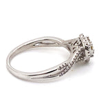 9CT WHITE GOLD CROSS OVER PATTERN DIAMOND DRESS RING VALUED @ $2099