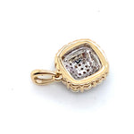 9CT YELLOW & WHITE GOLD DIAMONDS SET IN CLUSTER PENDANT