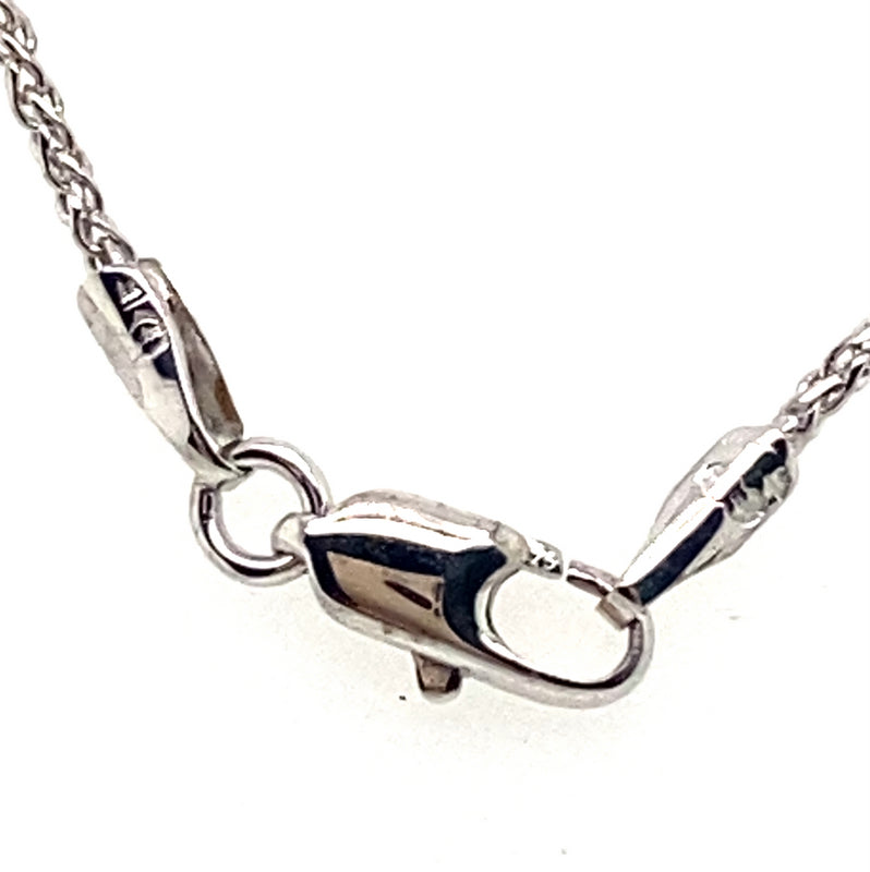 9CT WHITE GOLD 42CM WHEAT LINK CHAIN