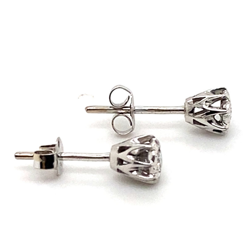18CT WHITE GOLD DIAMOND STUD EARRINGS VALUED @ $1999