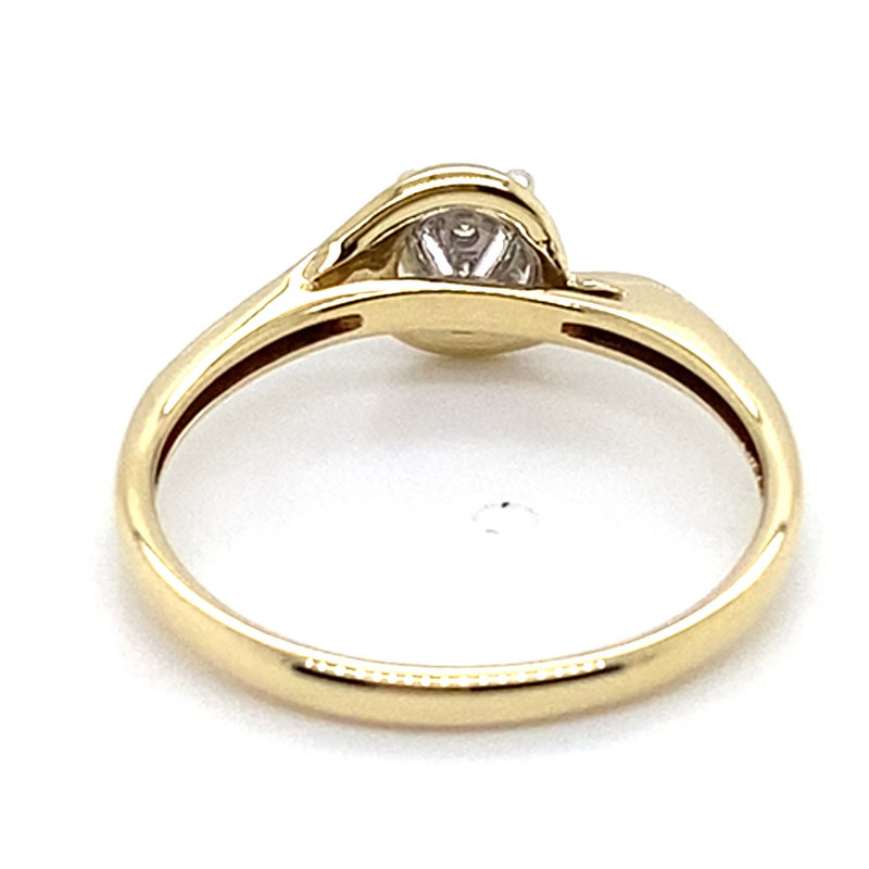 9CT YELLOW & WHITE GOLD DIAMOND DRESS RING