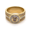 9CT YELLOW GOLD THICKENED TOP DIAMOND DRESS RING VALUED @ $3899