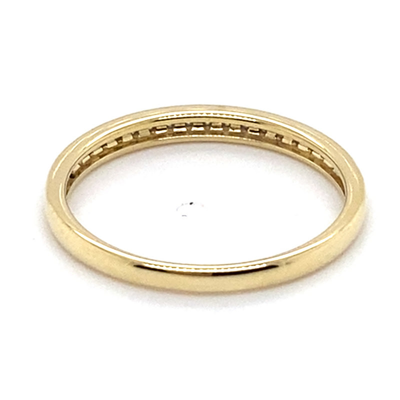 9CT YELLOW GOLD DIAMONDS CHANNEL SET IN THICKENED TOP DRESS RING