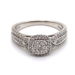 10CT WHITE GOLD FLOW UP STYLE DIAMOND DRESS RING VALUED @ $2599