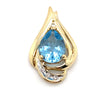 9CT YELLOW GOLD TOPAZ & DIAMOND PENDANT