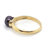 9CT YELLOW GOLD DYED CULTURED PEARL SET IN RING