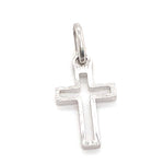 18CT WHITE GOLD PATTERNED CROSS PENDANT