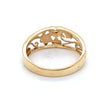 9CT YELLOW GOLD DIAMOND SET IN HEART WITH FLOWER SCROLL SHOULDERS RING