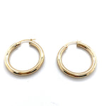 9CT YELLOW GOLD ROUND HOOP EARRINGS TW 1.6g