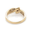 9CT YELLOW GOLD DIAMONDS SET IN THE CROSSOVER STYLE DRESS RING