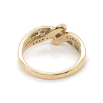 9CT YELLOW GOLD DIAMONDS SET IN THE CROSSOVER STYLE DRESS RING