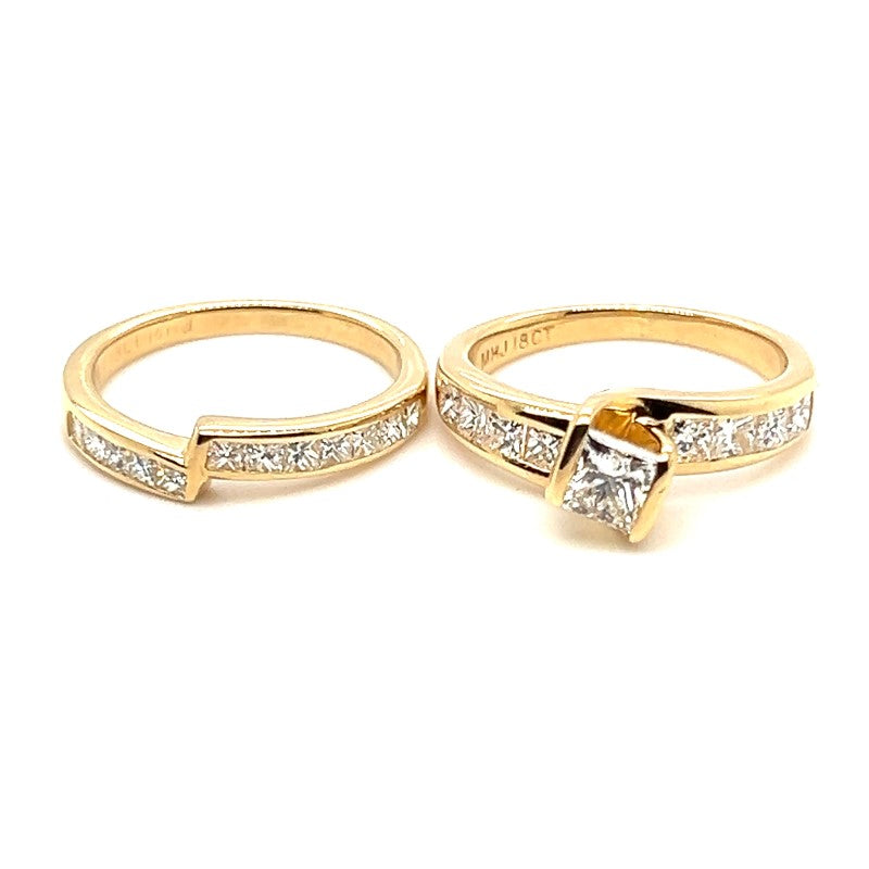 18ct YELLOW GOLD DIAMOND BRIDAL SET TDW: 1.5ct VAL: $6499