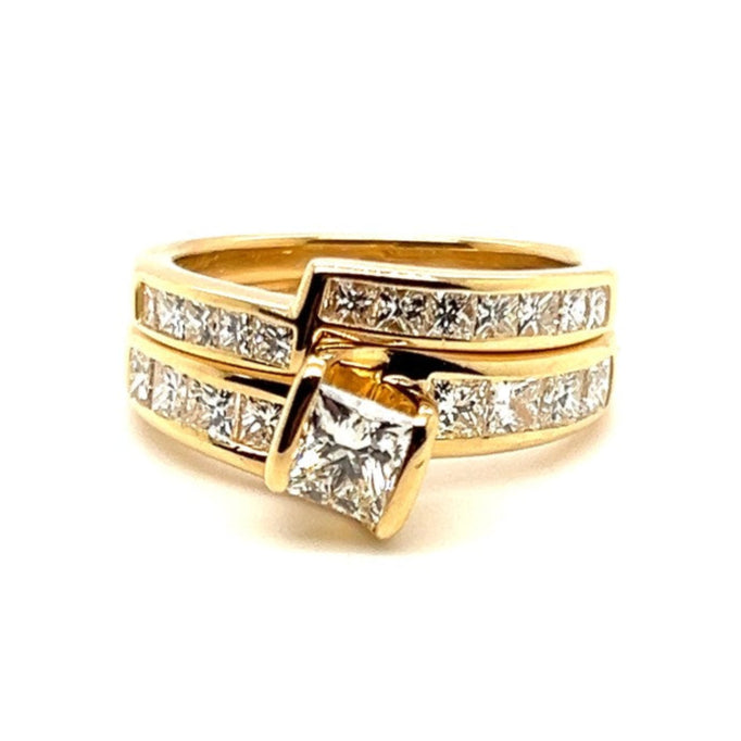 18ct YELLOW GOLD DIAMOND BRIDAL SET TDW: 1.5ct VAL: $6499