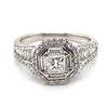 18CT WHITE GOLD SPLIT SHOULDER DIAMOND DRESS RING VALUED @ $8699