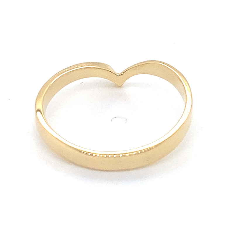 18CT YELLOW GOLD V SHAPED DRESS RING