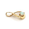 9CT YELLOW GOLD COBOCHON CUT LIGHT OPAL PENDANT