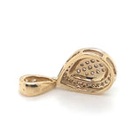 9CT YELLOW GOLD PEAR SHAPE DIAMOND CLUSTER PENDANT