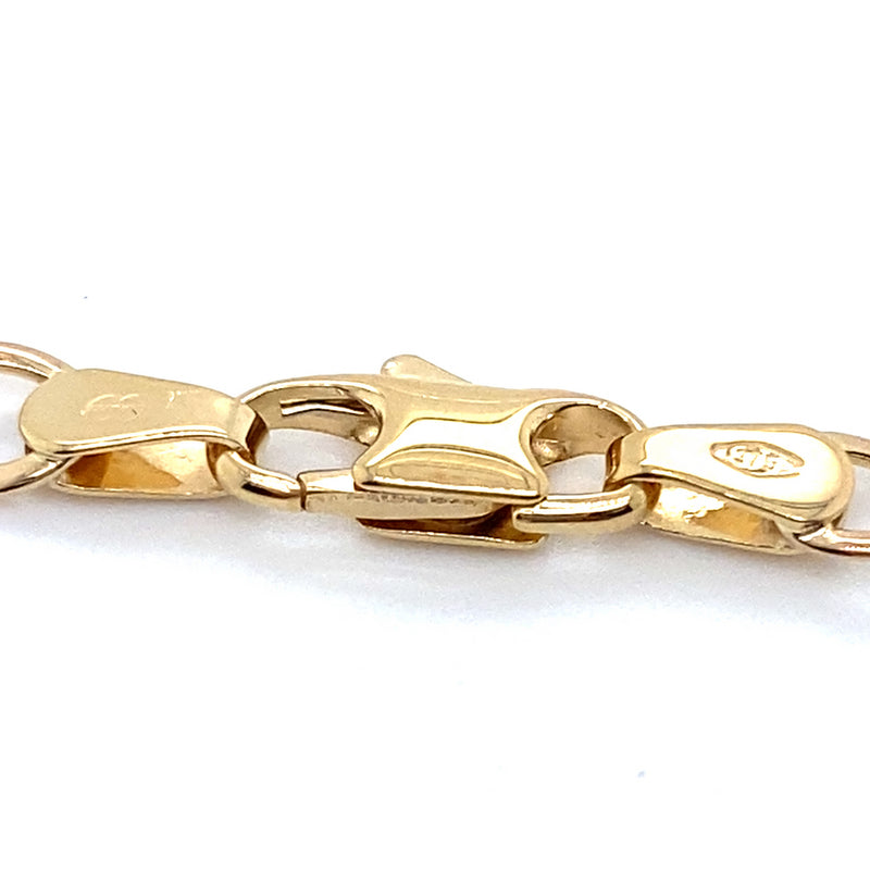 9CT YELLOW GOLD 18CM CURB LINK BRACELET