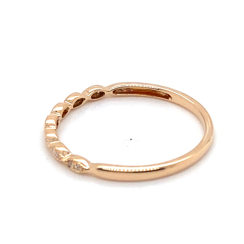 14CT ROSE GOLD DIAMONDS SET IN MARQUISE SHAPED SETTING DRESS RING