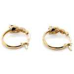 9CT YELLOW GOLD SAPPHIRE & DIAMOND HOOP EARRINGS